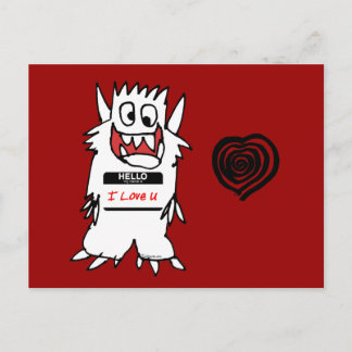 Hallo, ich Liebe U Monster Postkarte