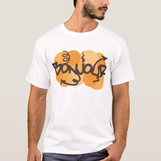 Hallo in Franzosen Bonjour Graffiti T-Shirt