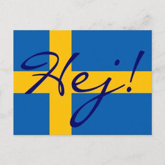 Hallo in Schwedisch! Schwedische Flagge Postkarte