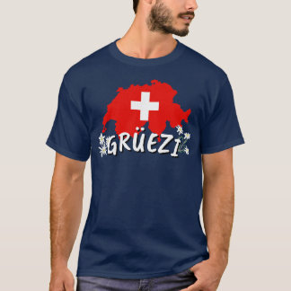 Hallo in Schweiz Land Schweizer Flagge T-Shirt
