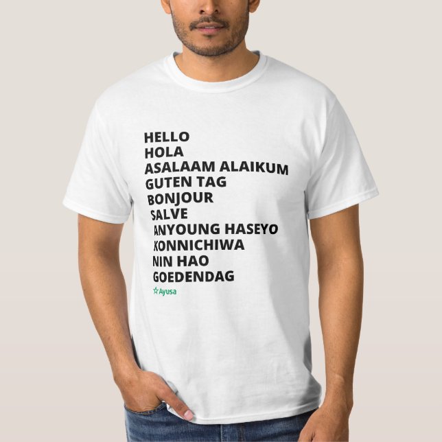 Hallo in verschiedenen Sprachen Ayusa Männer's T - T-Shirt (Vorderseite)