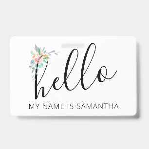 Hallo Individuelle Name Floral Edge Ausweis