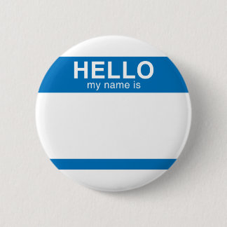 Hallo ist mein Name - Blau Button