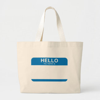 Hallo ist mein Name - Blau Jumbo Stoffbeutel