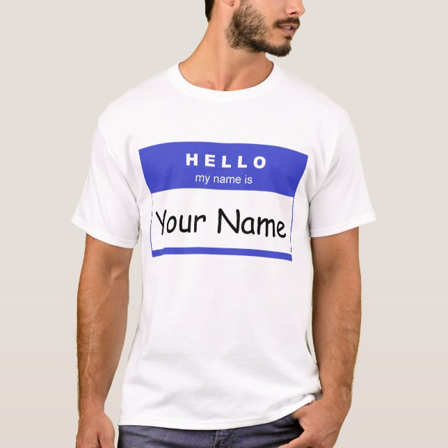 Hallo ist mein Name (Blau) T-Shirt (Vorderseite)
