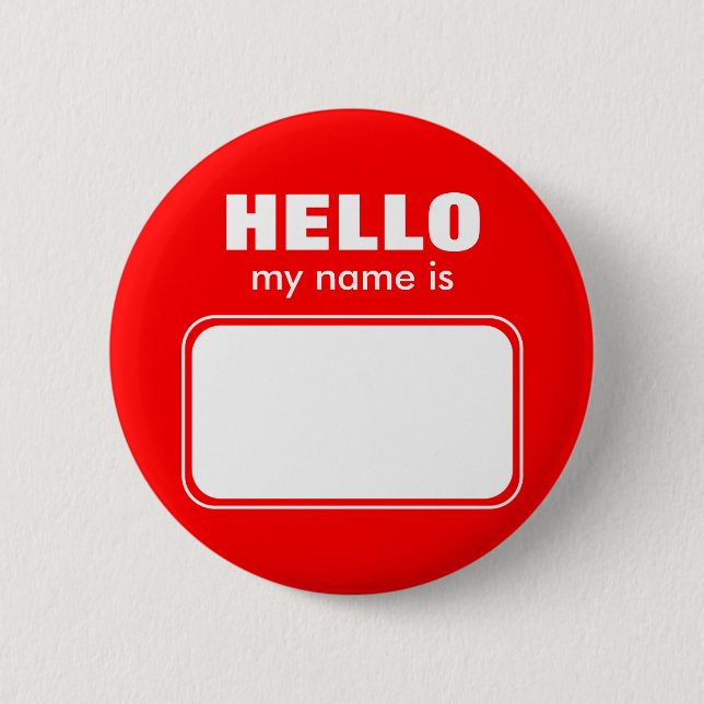 Hallo ist mein Name Button (Vorderseite)