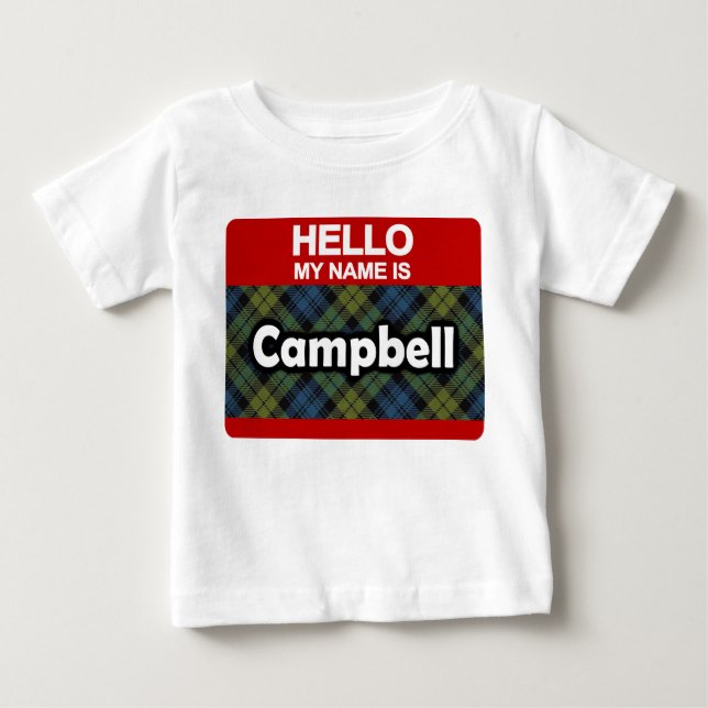 Hallo ist mein Name CampbellScottishTartan Baby T-shirt (Vorderseite)