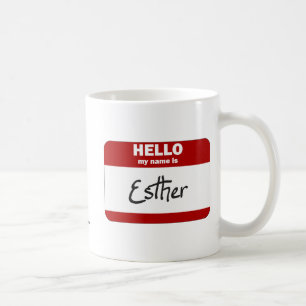 Hallo ist mein Name Esther (rot) Tasse