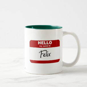 Hallo ist mein Name Felix (rot) Zweifarbige Tasse