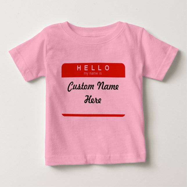 Hallo ist mein Name (Gewohnheit) Baby T-shirt (Vorderseite)