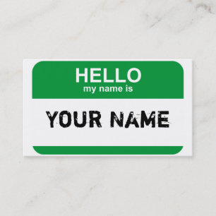 Hallo ist mein Name, Ihr Name Visitenkarte