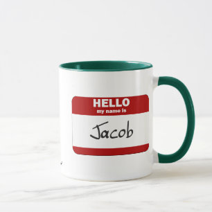 Hallo ist mein Name Jakob (rot) Tasse