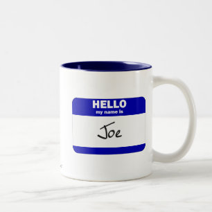 Hallo ist mein Name Joe (blau) Zweifarbige Tasse