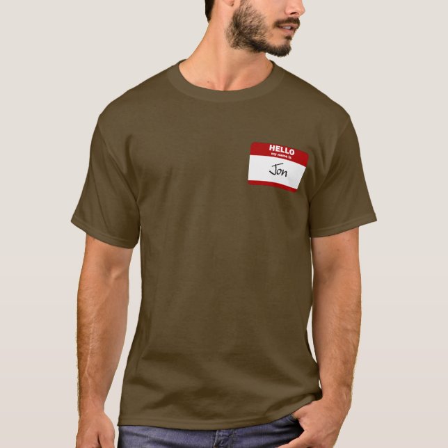 Hallo ist mein Name Jon (rot) T-Shirt (Vorderseite)