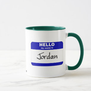 Hallo ist mein Name Jordanien (blau) Tasse