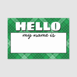 "Hallo ist mein Name…" Kariert Namensschild