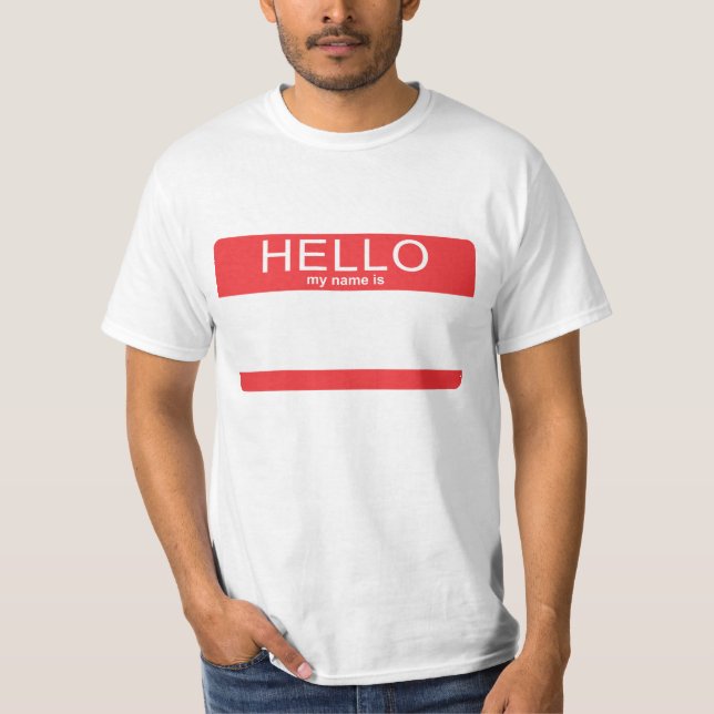 Hallo ist mein Name leere Schablone T-Shirt (Vorderseite)