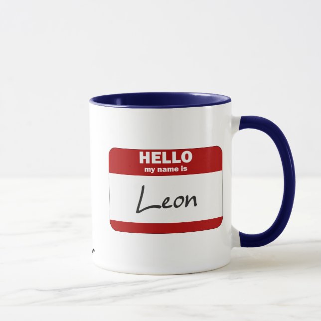 Hallo ist mein Name Leon (rot) Tasse (Rechts)