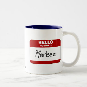 Hallo ist mein Name Marissa (rot) Zweifarbige Tasse