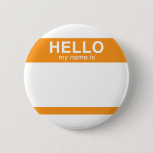 Hallo ist mein Name - Orange Button
