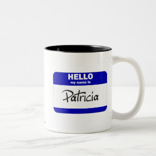 Hallo ist mein Name Patricia (blau) Zweifarbige Tasse