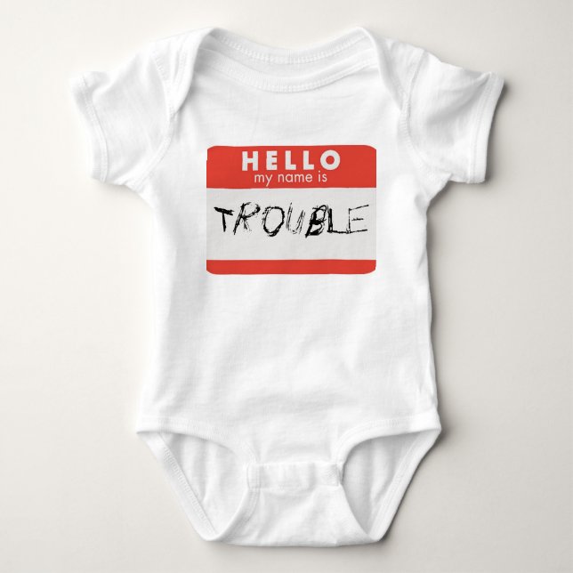 Hallo ist mein Name Problem-Shirt Baby Strampler (Vorderseite)