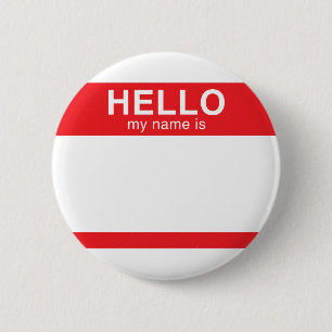 Hallo ist mein Name - Rot Button