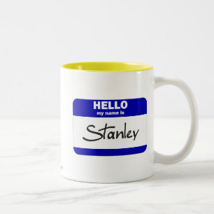 Hallo ist mein Name Stanley (blau) Zweifarbige Tasse