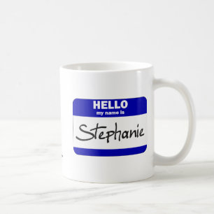 Hallo ist mein Name Stephanie (blau) Tasse