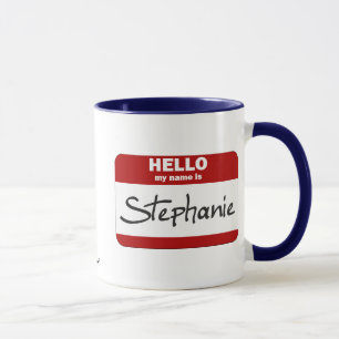 Hallo ist mein Name Stephanie (rot) Tasse