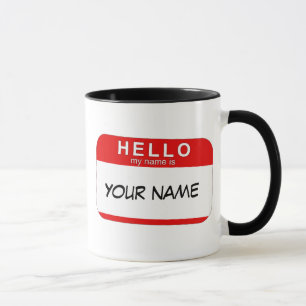 Hallo ist mein Name Tasse