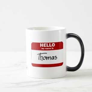 Hallo ist mein Name Thomas (rot) Verwandlungstasse