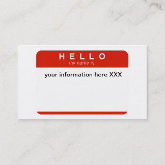 Hallo ist mein Name Visitenkarten Visitenkarte