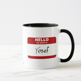 Hallo ist mein Name Yosef (rot) Tasse