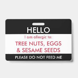 Hallo ist mein Name zur Kindergewohnheits-Allergie Ausweis