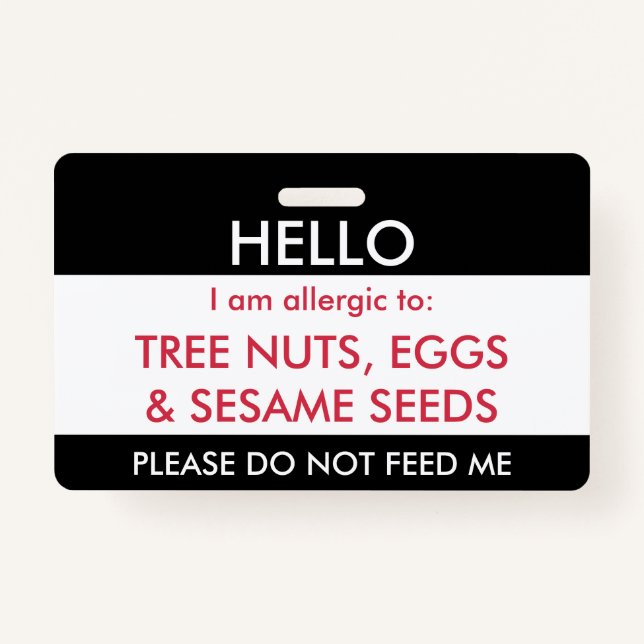 Hallo ist mein Name zur Kindergewohnheits-Allergie Ausweis (Vorderseite)