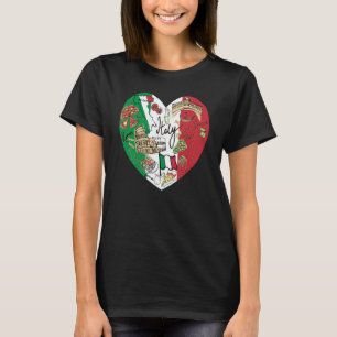 Hallo Italien Cooles Italien Grafikflagge Herz Cut T-Shirt