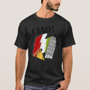 Hallo Italienische Flagge Schiefer Turm von Pisa I T-Shirt