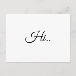 Hallo Ivory Cream Minimalist Schrift Design Postkarte