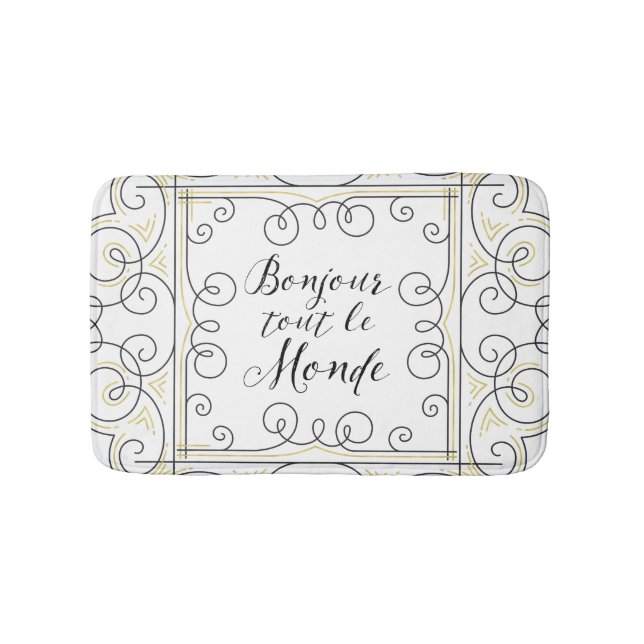 Hallo jeder - der Gruß des französischen Lehrers! Badematte (Vorderseite)