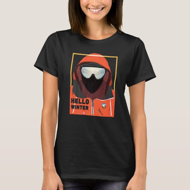Hallo Kalter Und Schnee Winter T-Shirt (Vorderseite)