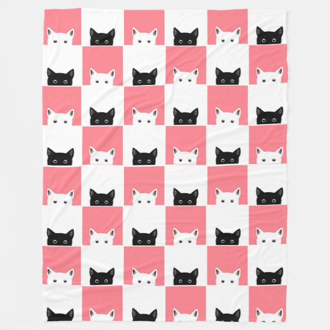 Hallo Katzen 60x80 Fleece Blanket (Vorderseite)