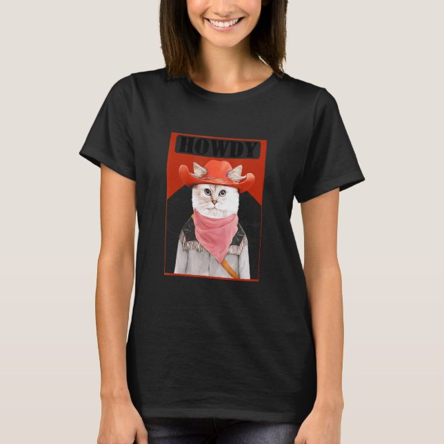 Hallo Katzen-Meme-Texaner T-Shirt (Vorderseite)
