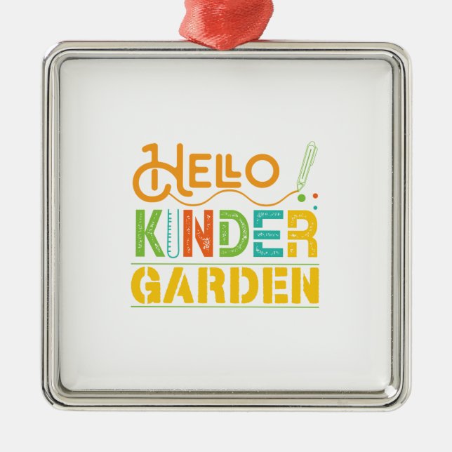 Hallo Kinder Garden Teacher Ornament Aus Metall (Vorne)