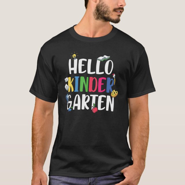 Hallo Kinder Garten Erster Schultag T-Shirt (Vorderseite)