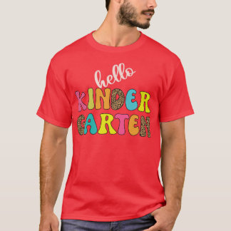Hallo Kinder Garten Lehrer zurück zur Schule T-Shirt