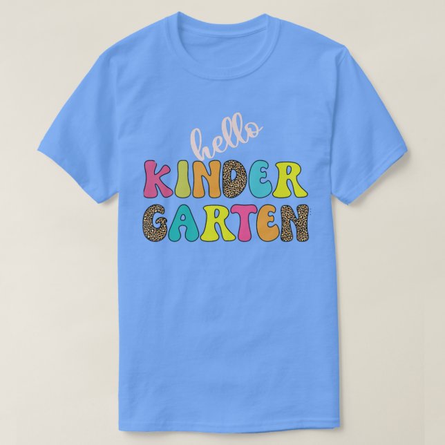 Hallo Kinder Garten Lehrer zurück zur Schule  T-Shirt (Design vorne)