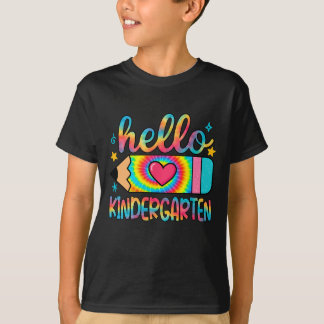Hallo Kindergarten Bleistift Tie Dye Zurück in die T-Shirt
