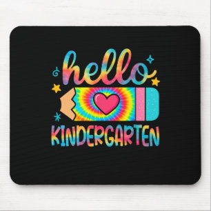 Hallo Kindergarten Bleistift Tie Dye Zurück zur Sc Mousepad