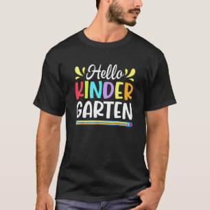 Hallo Kindergarten Bleistift Zurück zur Schule Sch T-Shirt